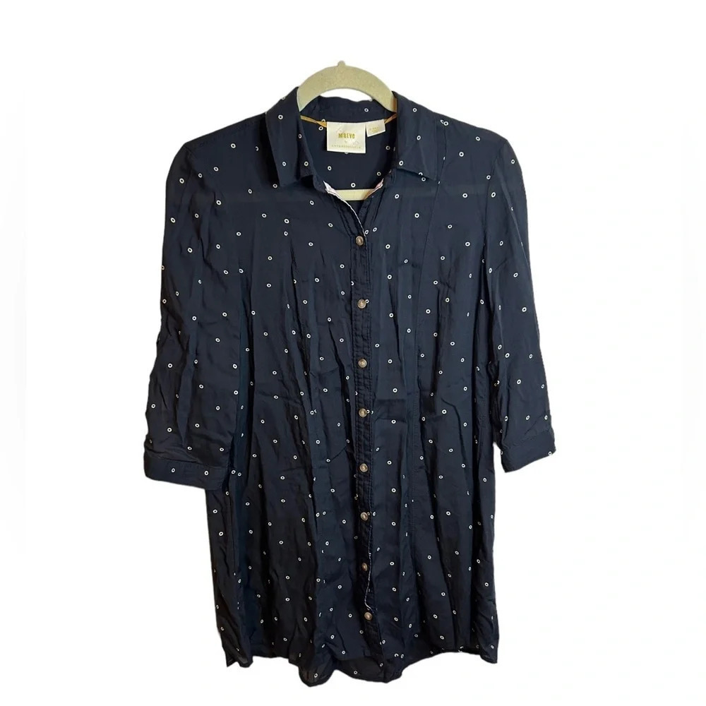 NWOT MAEVE 3/4 SLEEVE DOT BLOUSE